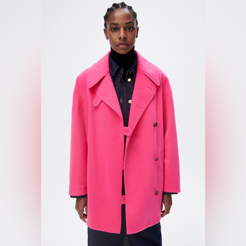 Zara Pink Pea Coat